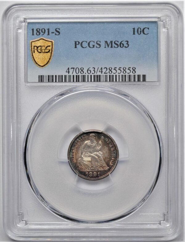 1891 S SEATED LIBERTY DIME 10C PCGS MS 63 133885615932 2