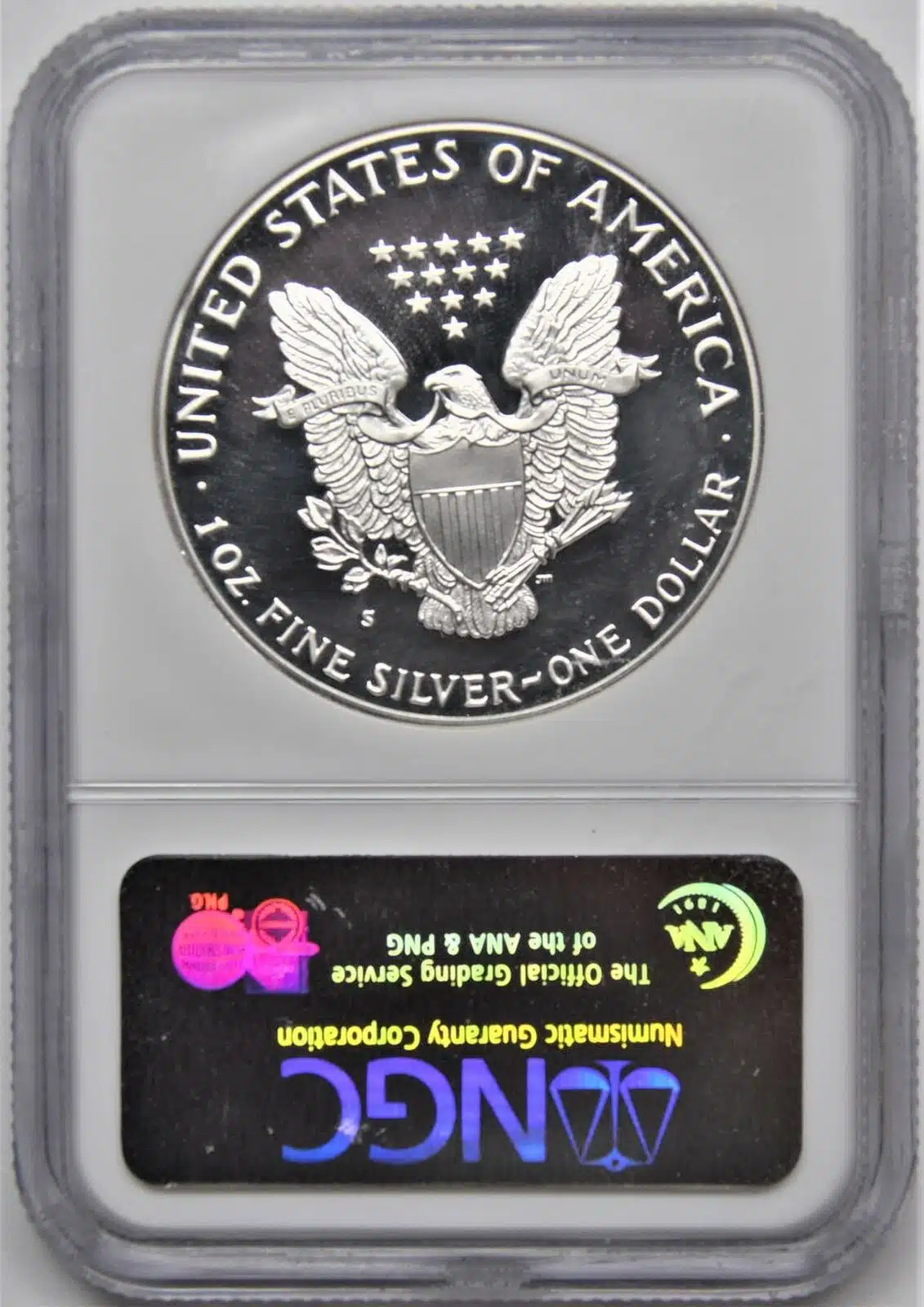 1987 S 1oz .999 FINE SILVER AMERICAN EAGLE DOLLAR S$1 NGC PF 70 ULTRA CAMEO - Image 3