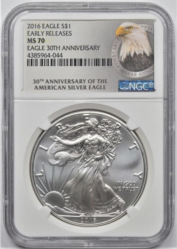 2016 SILVER AMERICAN EAGLE DOLLAR S1 30TH ANNIVERSARY NGC MS 70 EARLY RELEASES 203203536795